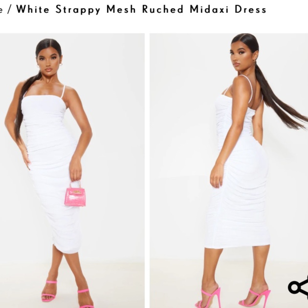 pretty little thing strappy mesh ruched dress 6